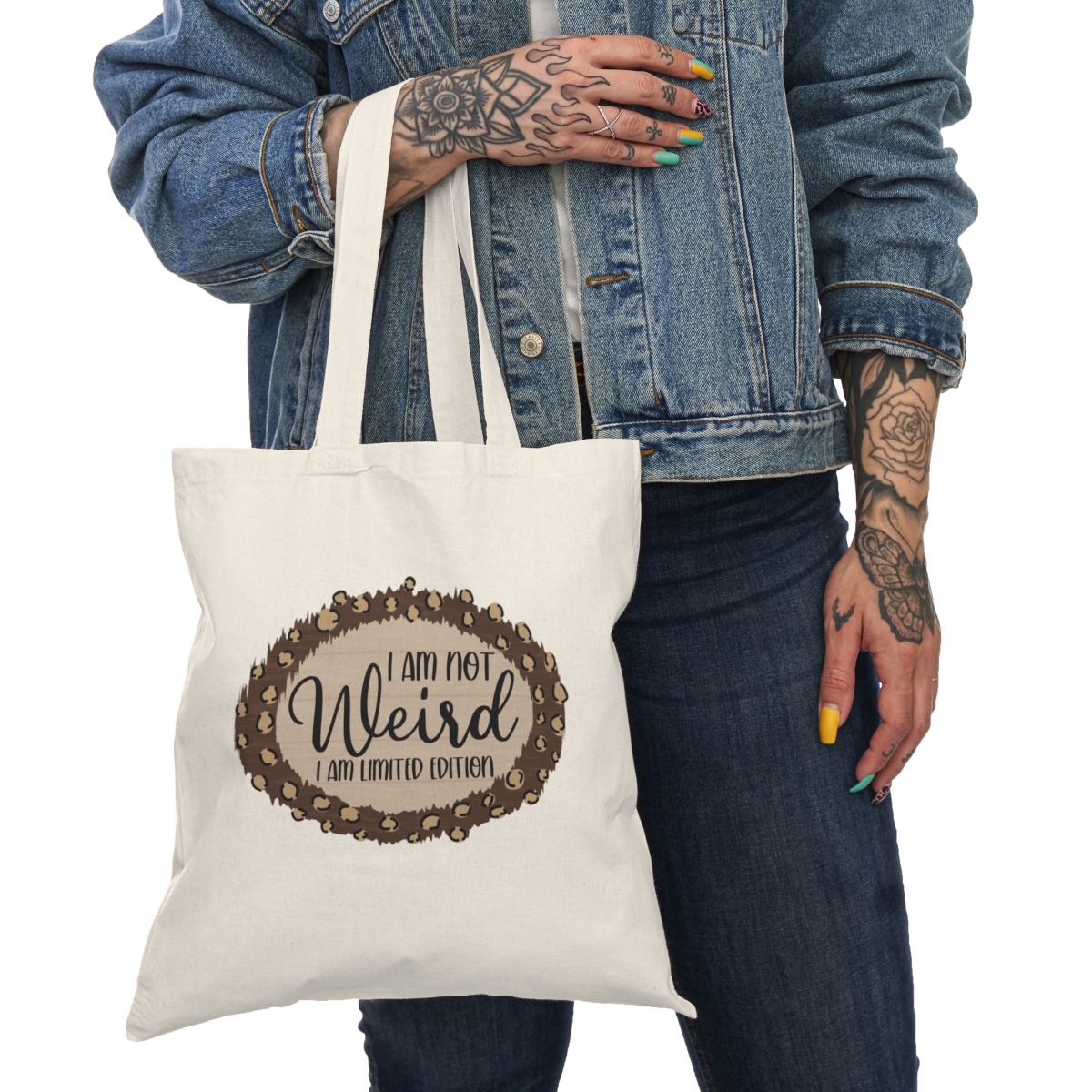 Natural Tote Bag – I’m not weird, I’m limited edition – Dragonfly Crafts